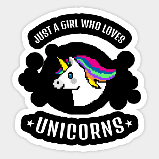 Just A Girl Who Loves Unicorns Sticker